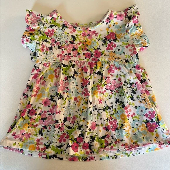 Girls 4T Floral Top - Picture 1 of 2